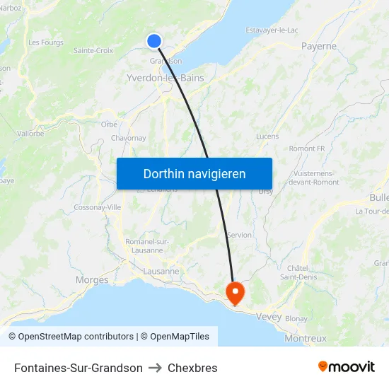 Fontaines-Sur-Grandson to Chexbres map