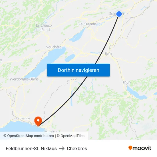 Feldbrunnen-St. Niklaus to Chexbres map