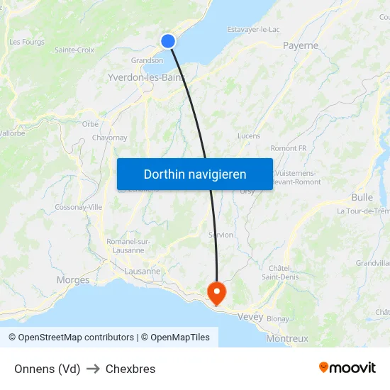 Onnens (Vd) to Chexbres map