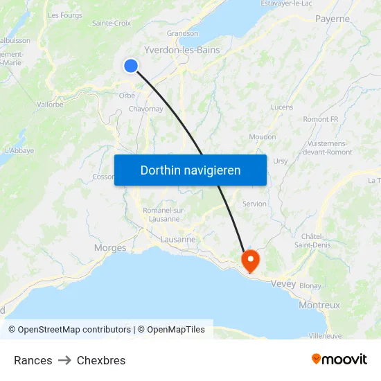 Rances to Chexbres map