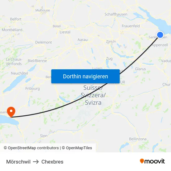 Mörschwil to Chexbres map