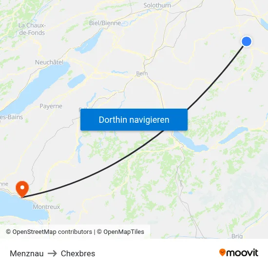 Menznau to Chexbres map