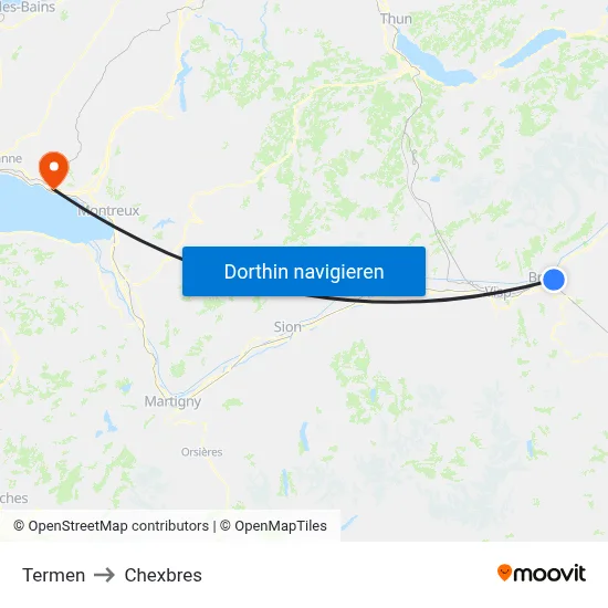 Termen to Chexbres map