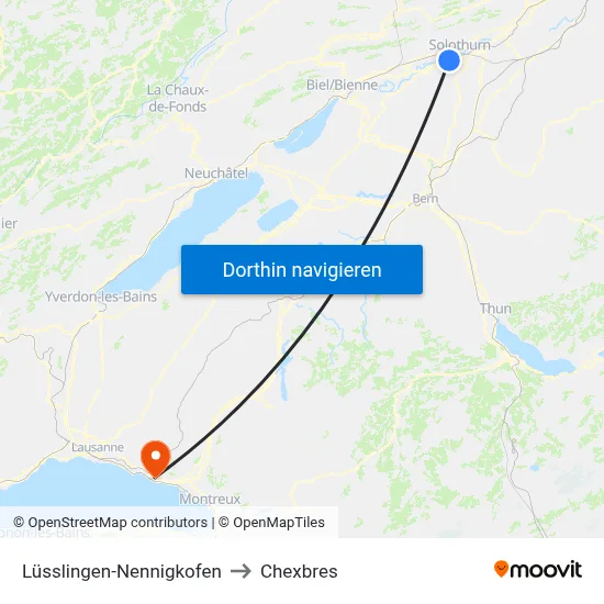 Lüsslingen-Nennigkofen to Chexbres map