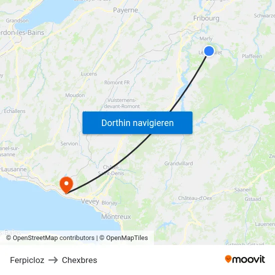 Ferpicloz to Chexbres map