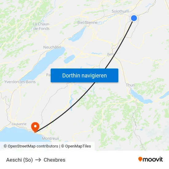 Aeschi (So) to Chexbres map