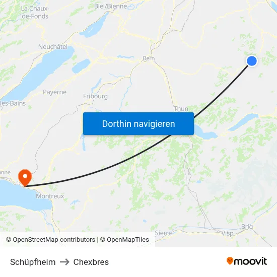 Schüpfheim to Chexbres map