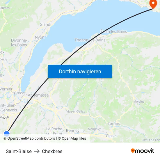 Saint-Blaise to Chexbres map