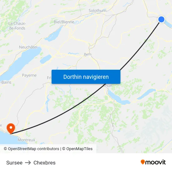 Sursee to Chexbres map