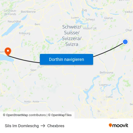 Sils Im Domleschg to Chexbres map