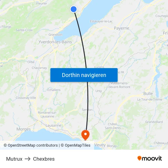 Mutrux to Chexbres map