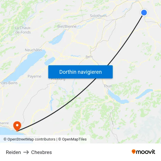 Reiden to Chexbres map