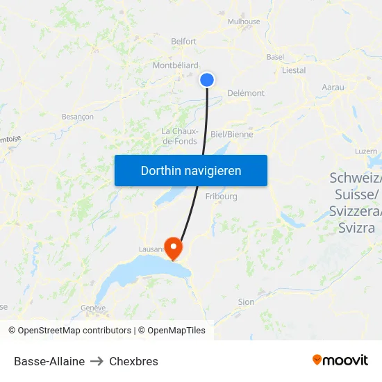 Basse-Allaine to Chexbres map