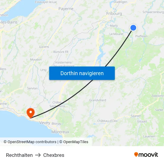 Rechthalten to Chexbres map
