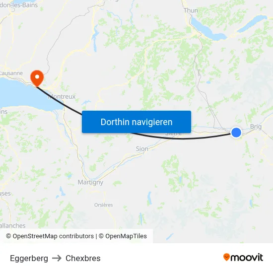 Eggerberg to Chexbres map