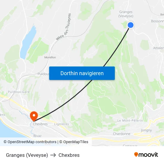 Granges (Veveyse) to Chexbres map