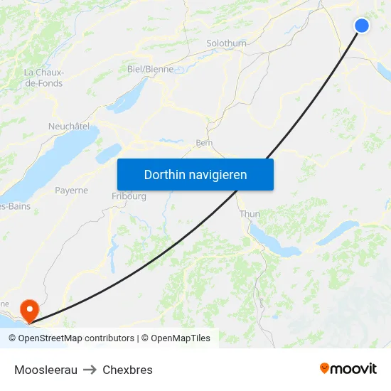 Moosleerau to Chexbres map