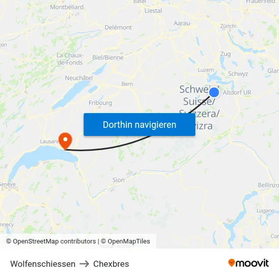 Wolfenschiessen to Chexbres map