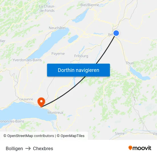 Bolligen to Chexbres map