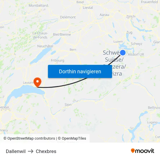 Dallenwil to Chexbres map