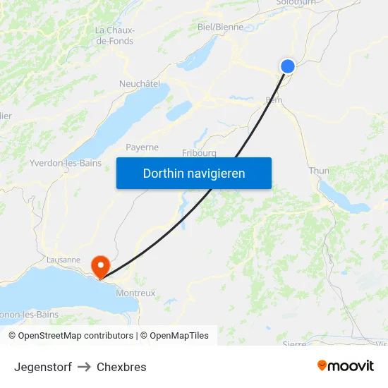 Jegenstorf to Chexbres map