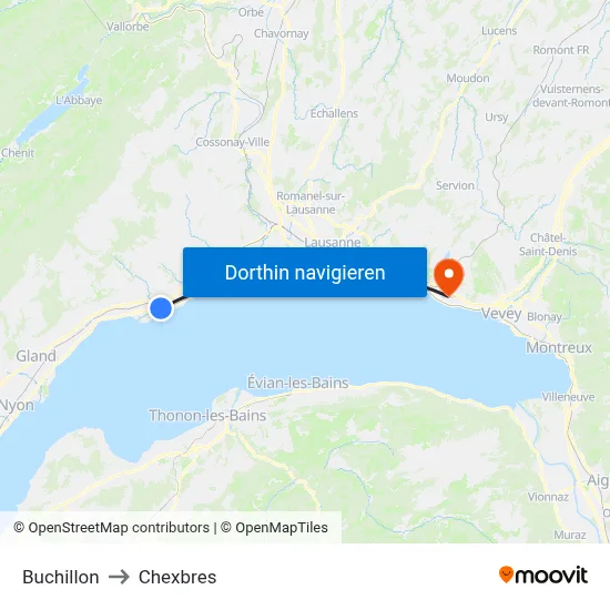 Buchillon to Chexbres map
