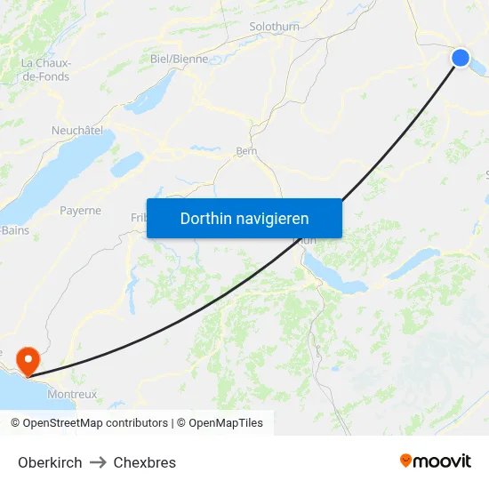 Oberkirch to Chexbres map