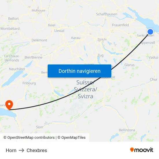 Horn to Chexbres map