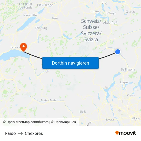 Faido to Chexbres map
