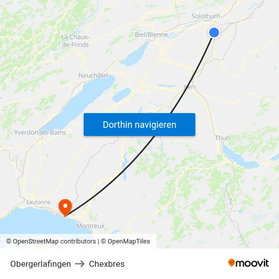 Obergerlafingen to Chexbres map