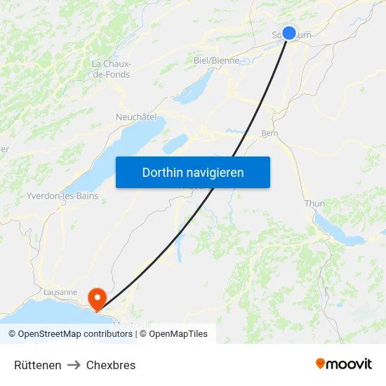 Rüttenen to Chexbres map