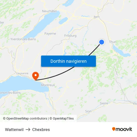 Wattenwil to Chexbres map