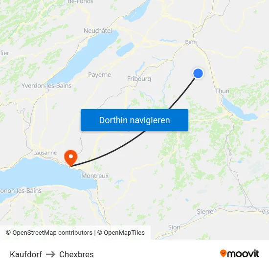 Kaufdorf to Chexbres map