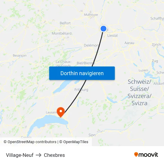 Village-Neuf to Chexbres map