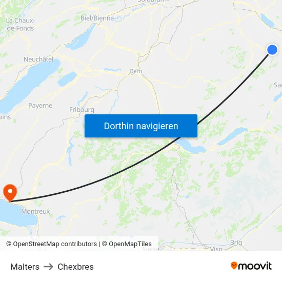 Malters to Chexbres map