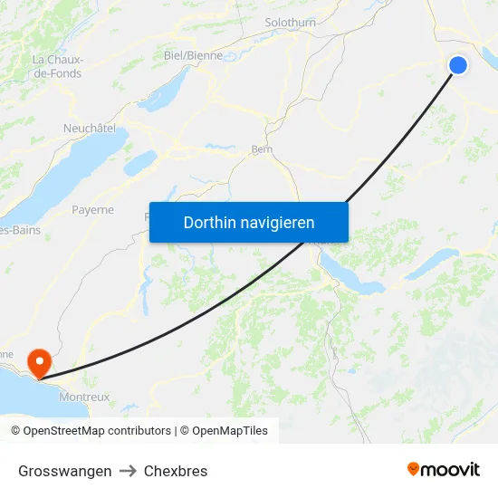 Grosswangen to Chexbres map