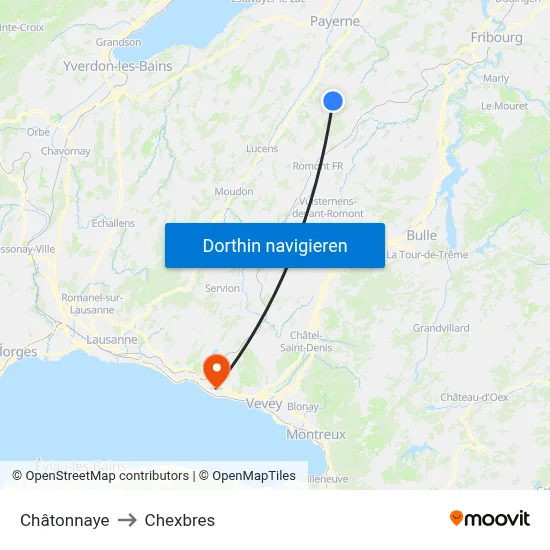 Châtonnaye to Chexbres map