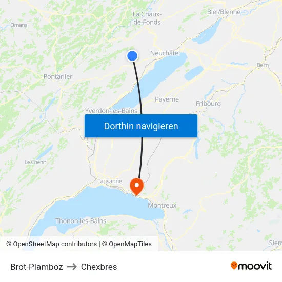 Brot-Plamboz to Chexbres map