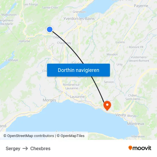 Sergey to Chexbres map