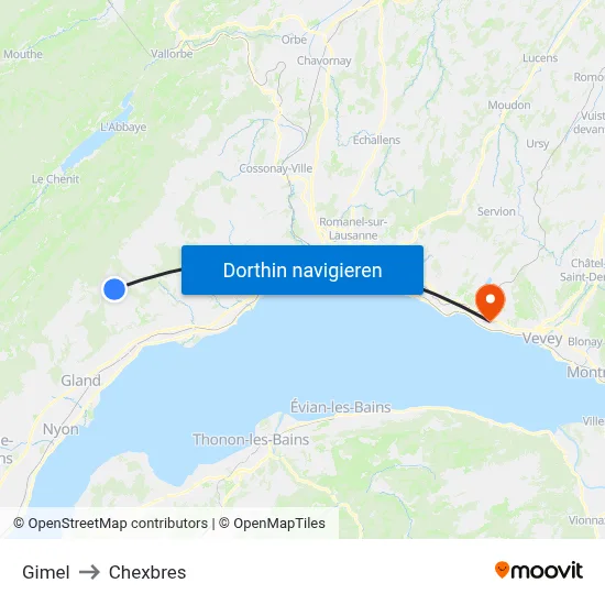 Gimel to Chexbres map
