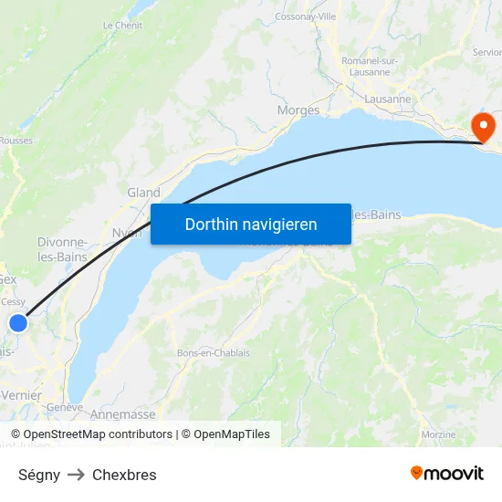 Ségny to Chexbres map