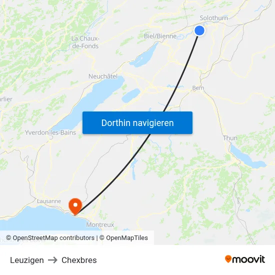 Leuzigen to Chexbres map