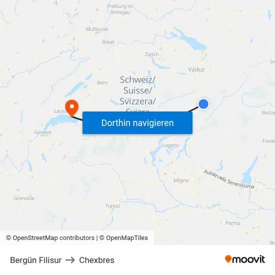 Bergün Filisur to Chexbres map