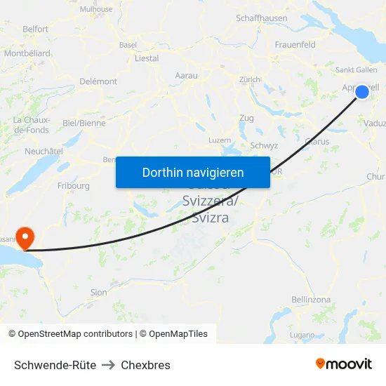 Schwende-Rüte to Chexbres map