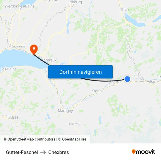 Guttet-Feschel to Chexbres map