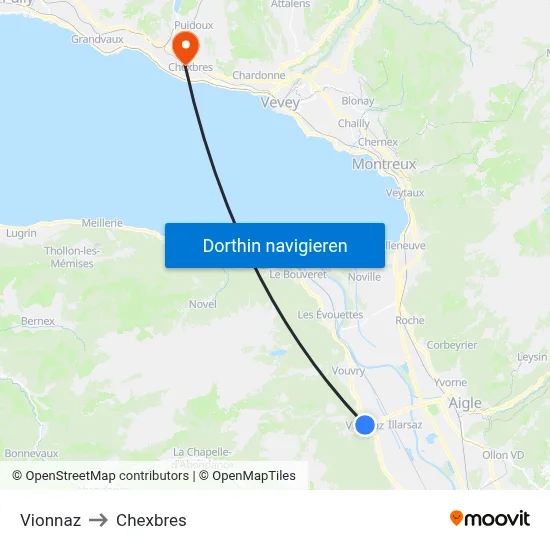 Vionnaz to Chexbres map