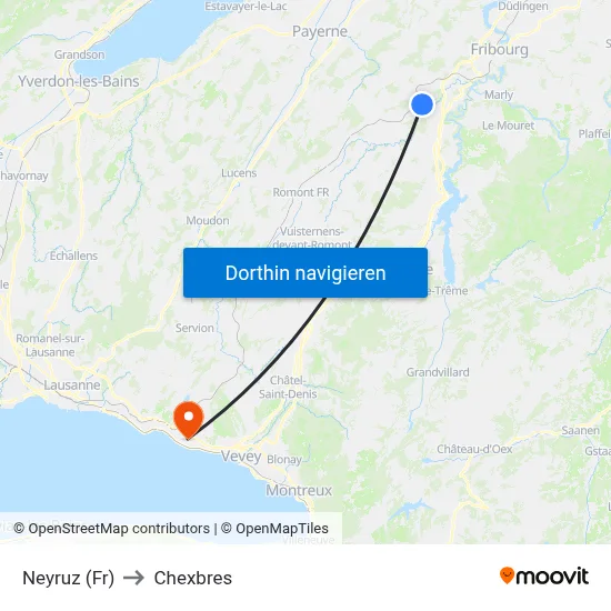 Neyruz (Fr) to Chexbres map