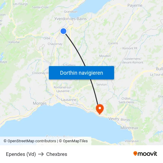 Ependes (Vd) to Chexbres map