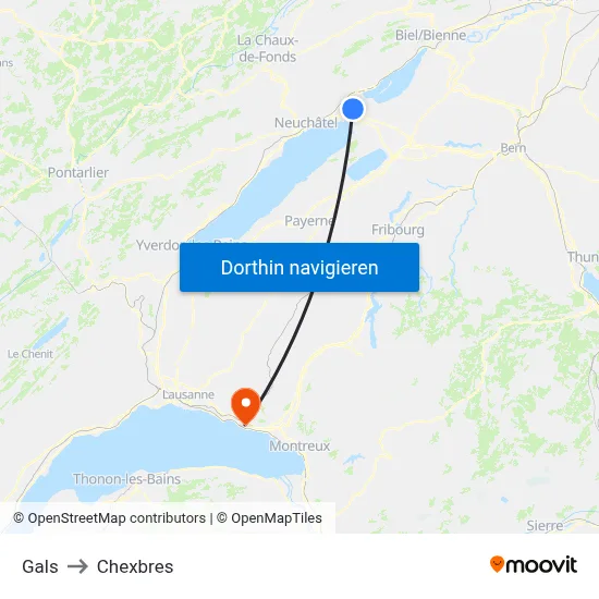 Gals to Chexbres map