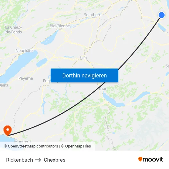 Rickenbach to Chexbres map